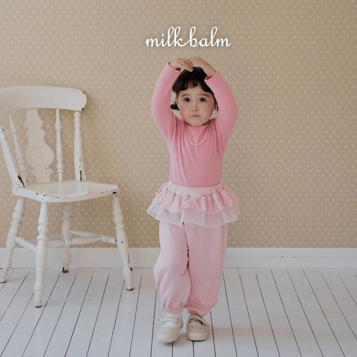 Milkbalm 褲子 밀크밤 체크프릴바지-細節圖4
