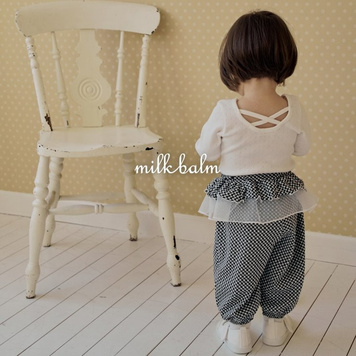 Milkbalm 褲子 밀크밤 체크프릴바지-細節圖6