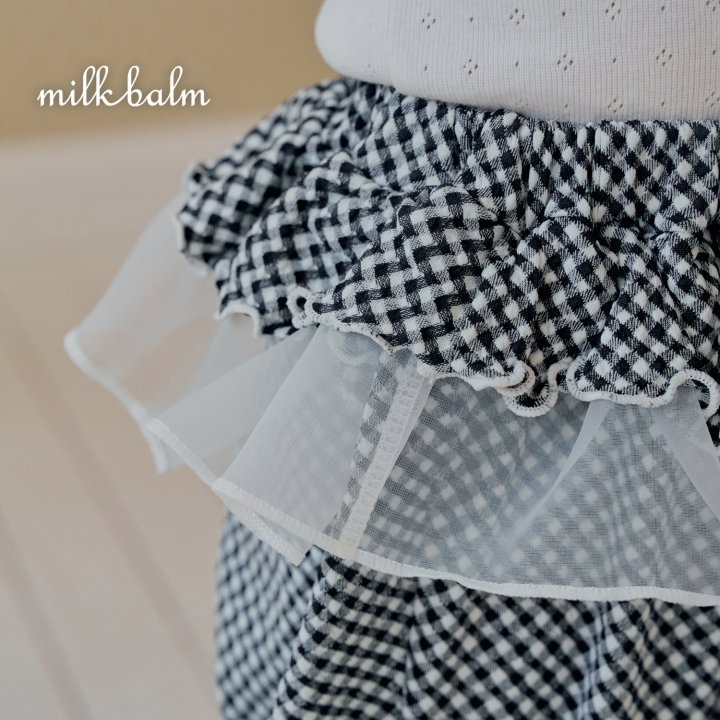 Milkbalm 褲子 밀크밤 체크프릴바지-細節圖8