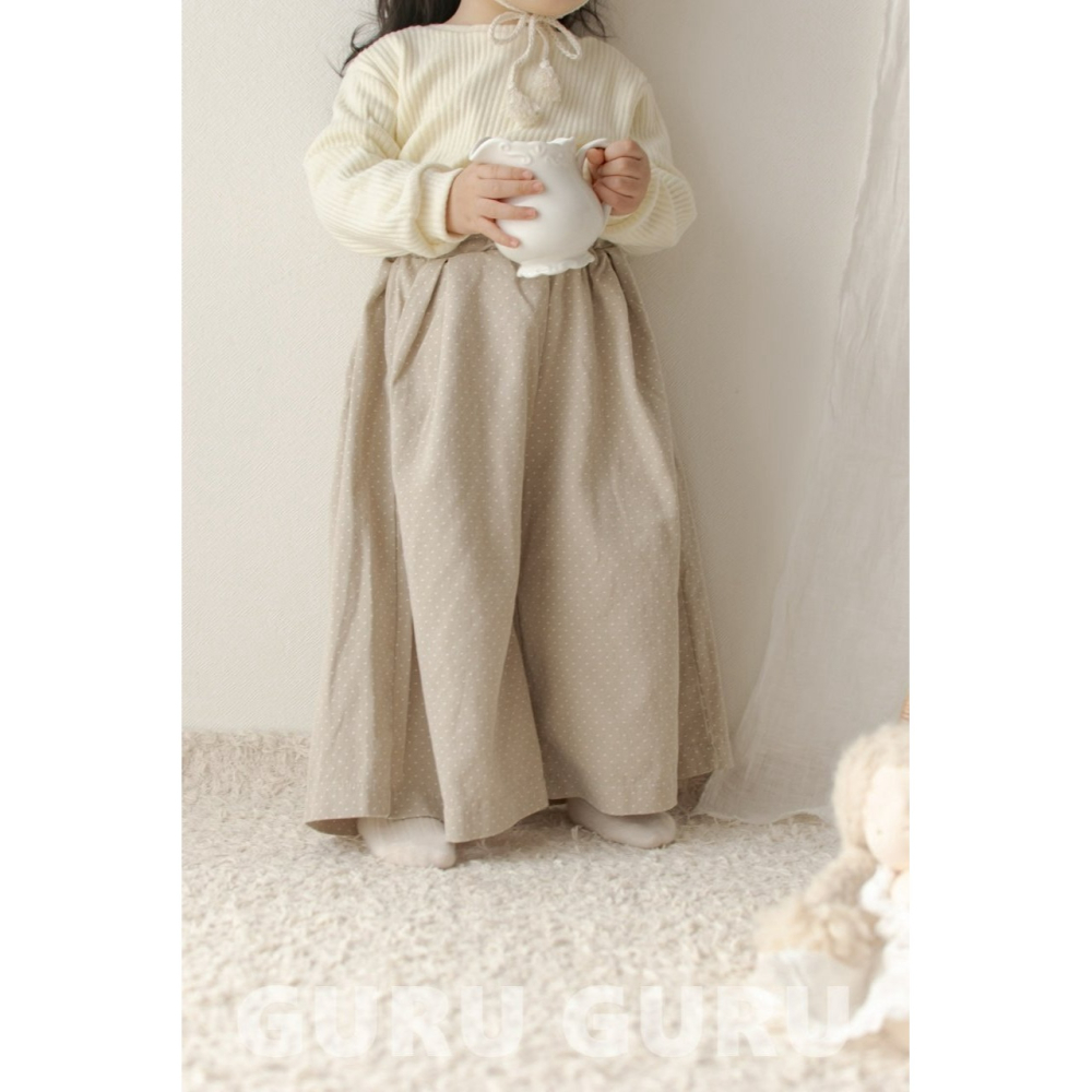 Guruguru 褲子 구루구루 도트와이드팬츠-細節圖4