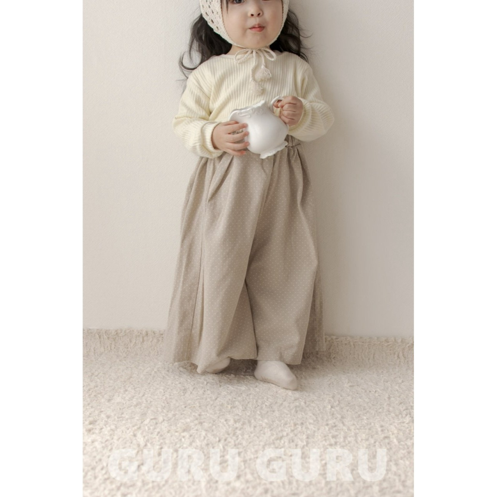 Guruguru 褲子 구루구루 도트와이드팬츠-細節圖5