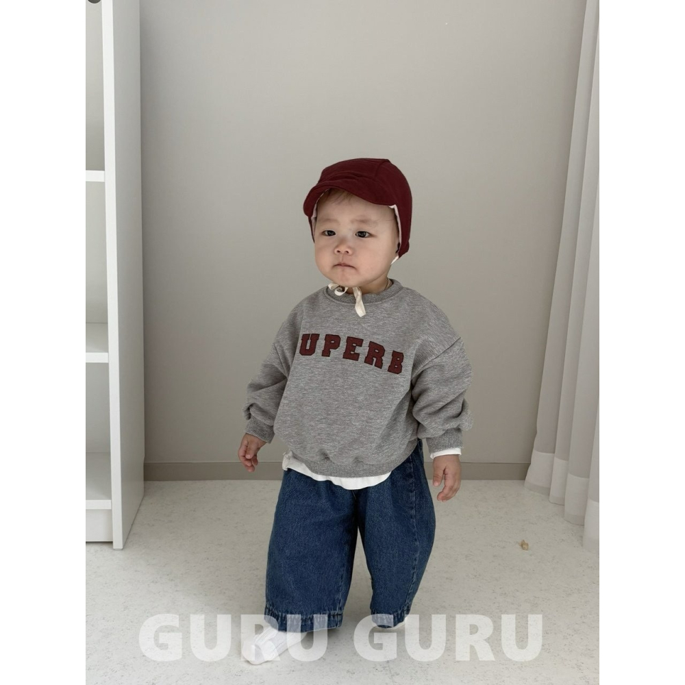 Guruguru 上衣 구루구루 수퍼비맨투맨-細節圖3