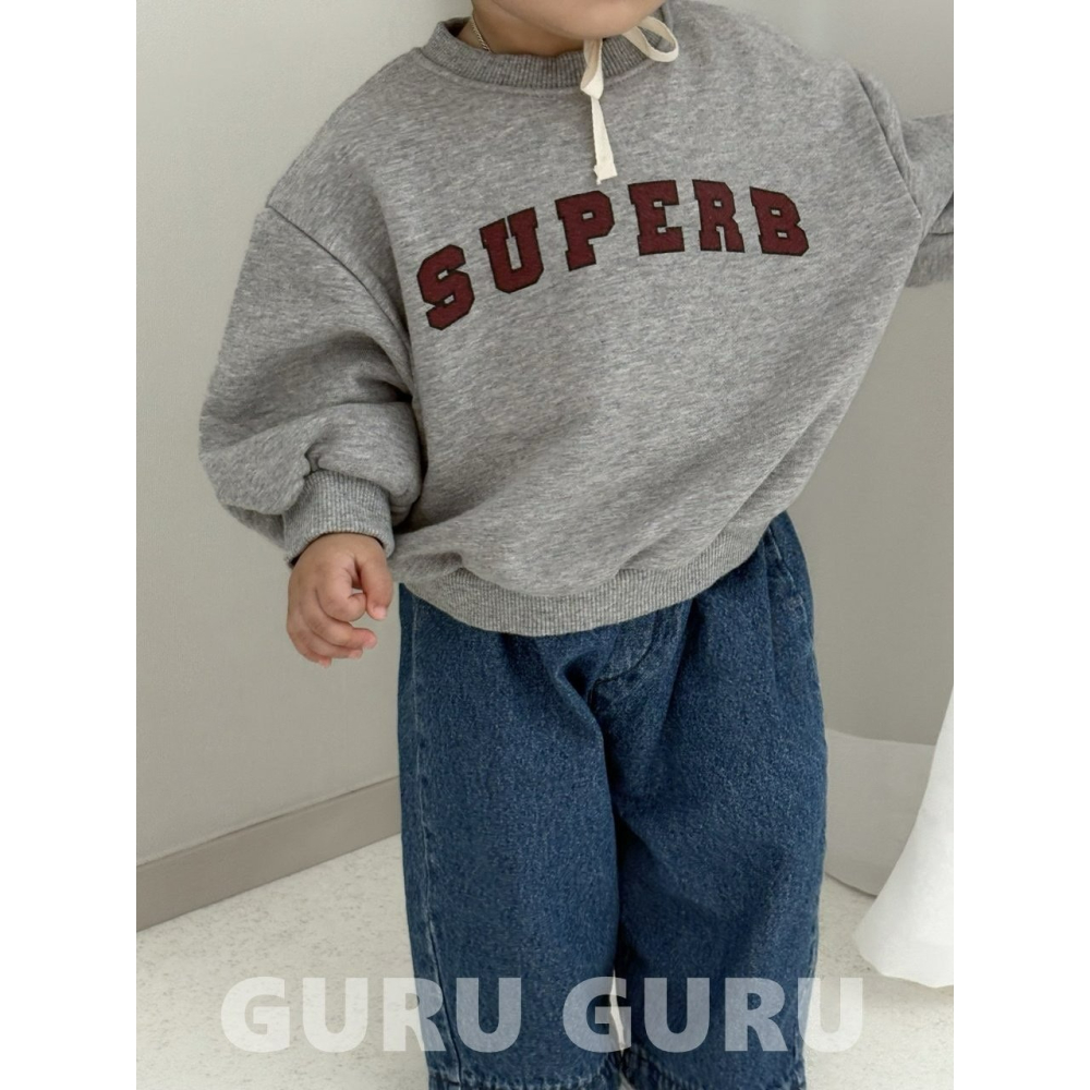 Guruguru 上衣 구루구루 수퍼비맨투맨-細節圖5