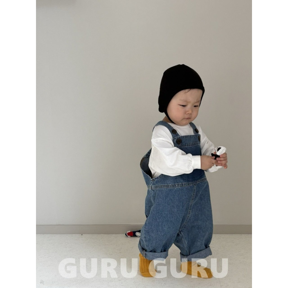 Guruguru 褲子 구루구루 청멜빵바지-細節圖2