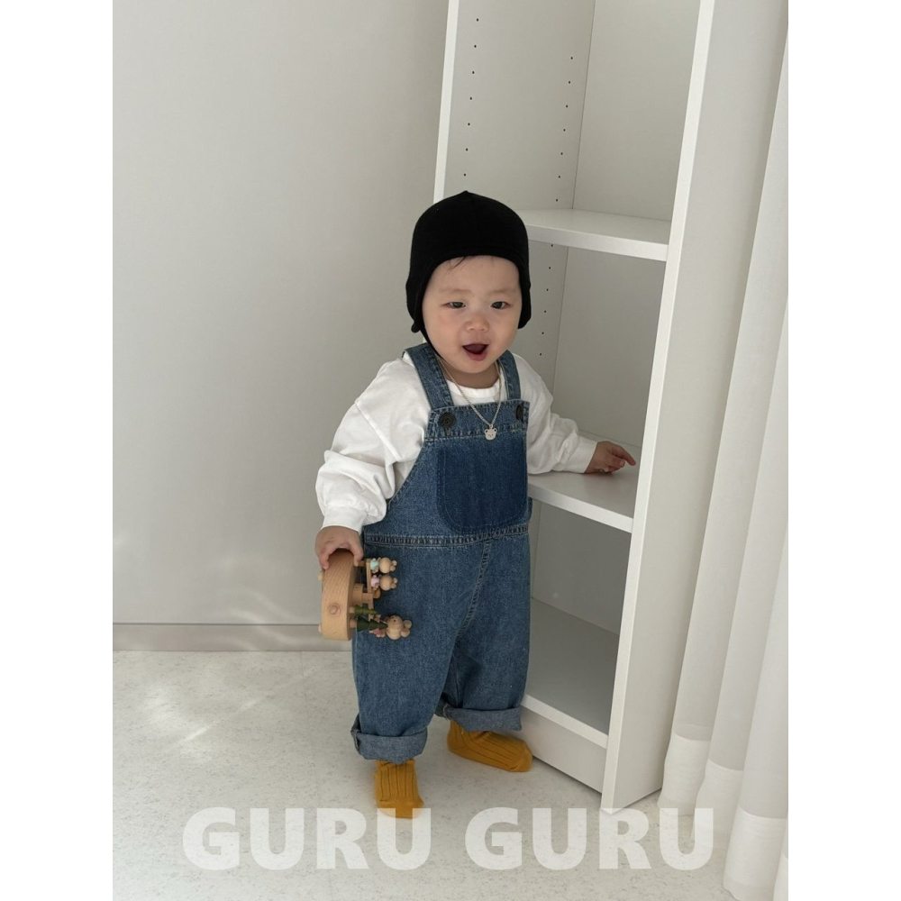 Guruguru 褲子 구루구루 청멜빵바지-細節圖5