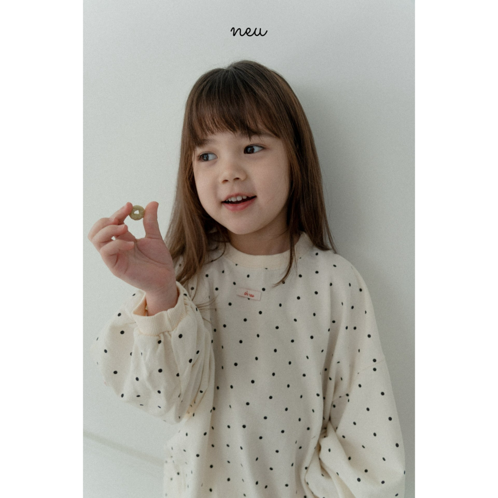 Neu 上衣 노이 도트하트빵맨투맨-細節圖3