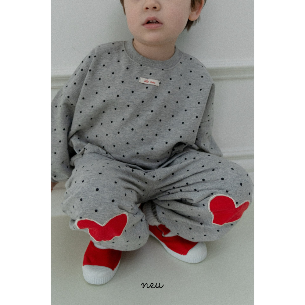 Neu 上衣 노이 도트하트빵맨투맨-細節圖5