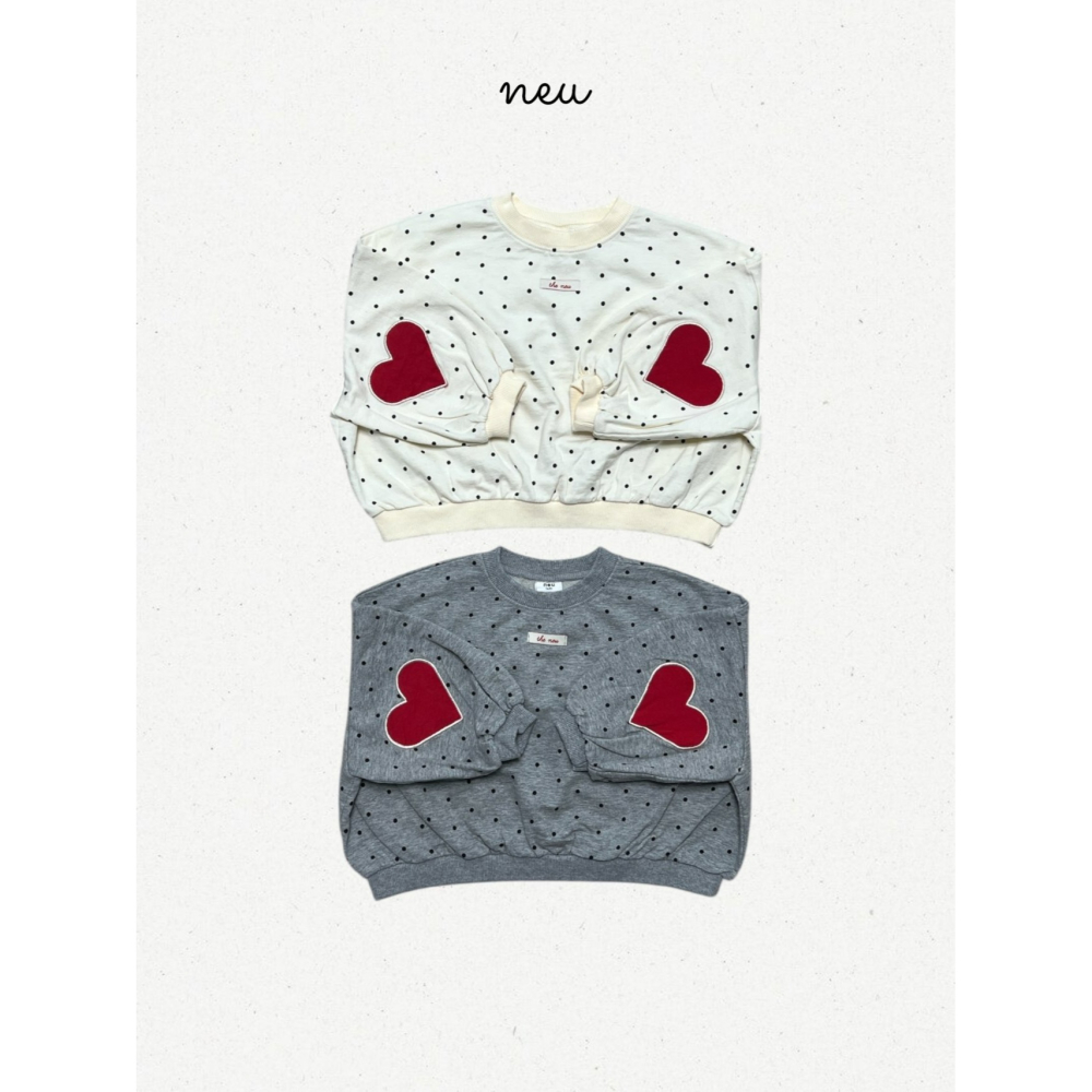 Neu 上衣 노이 도트하트빵맨투맨-細節圖6