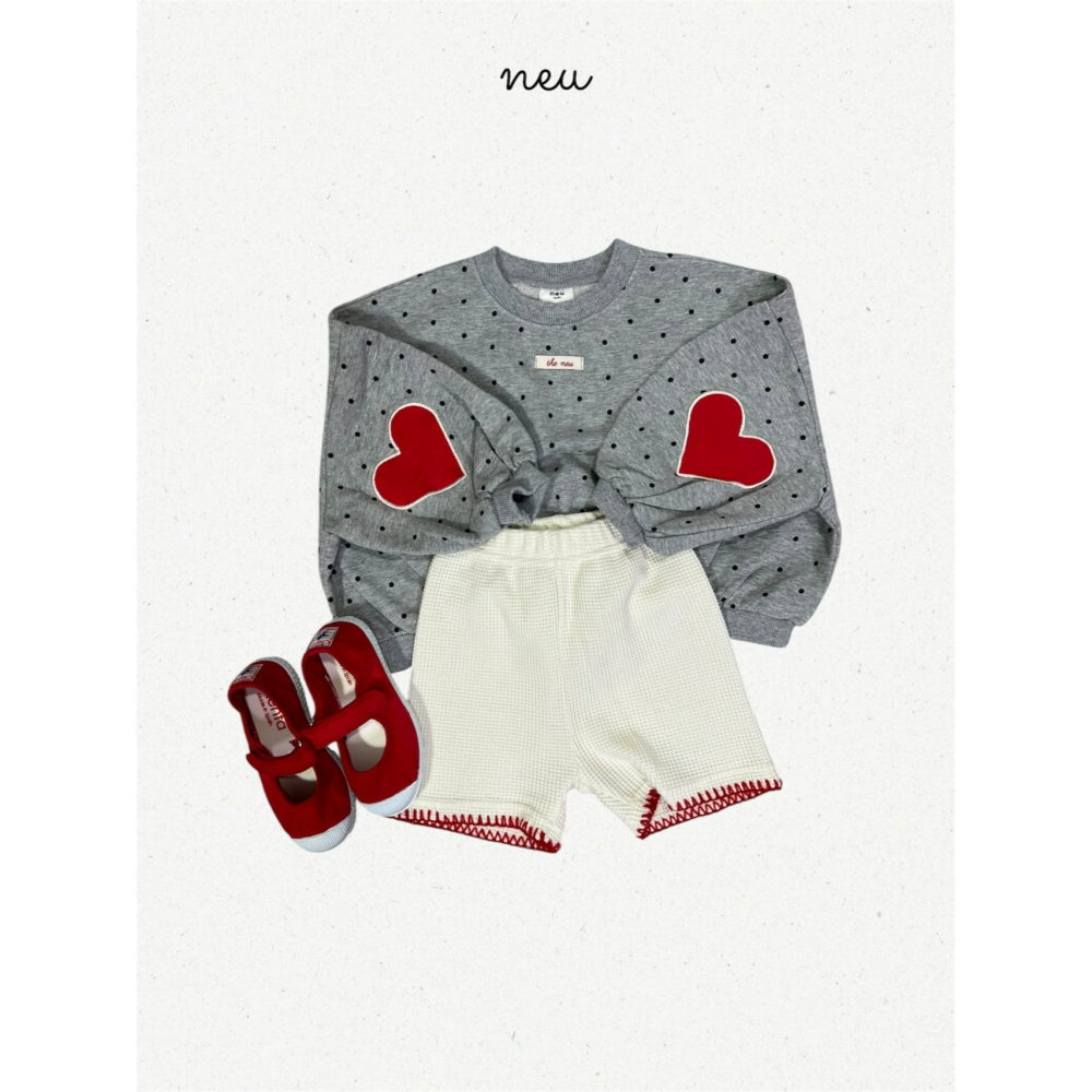 Neu 上衣 노이 도트하트빵맨투맨-細節圖11