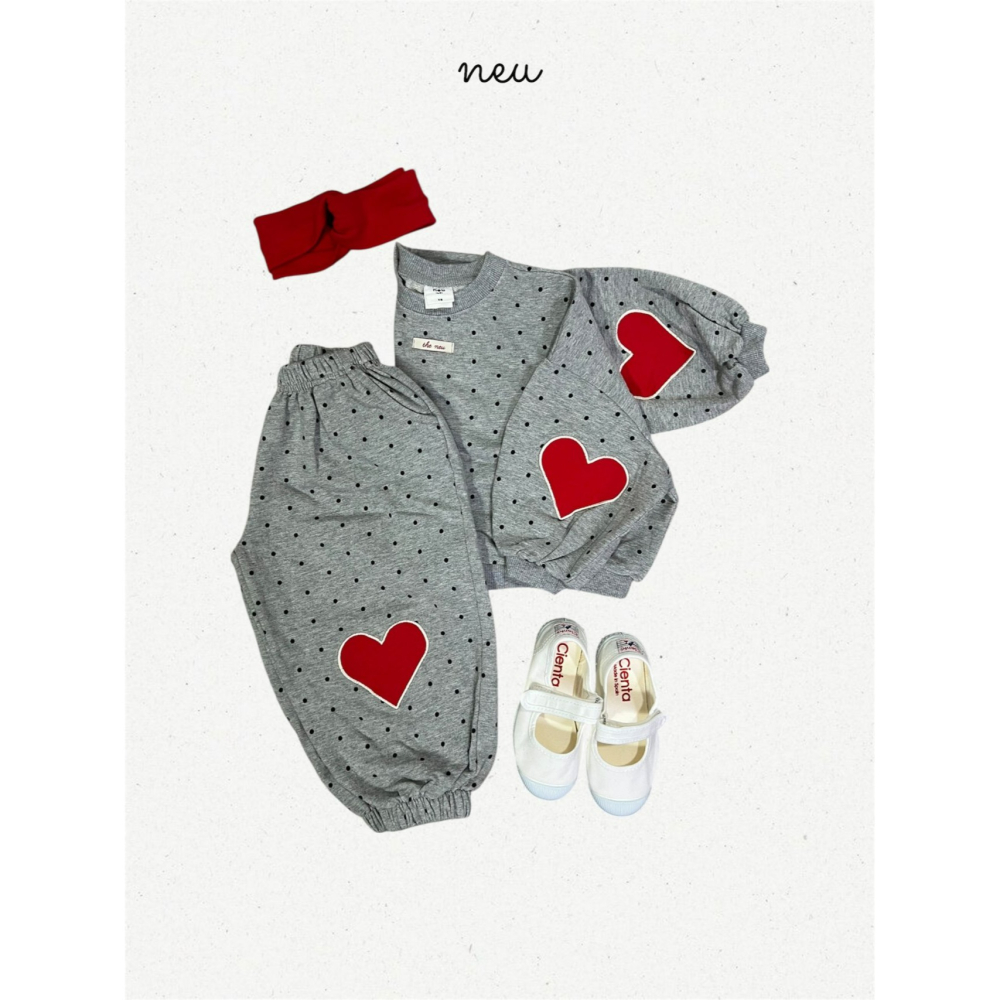 Neu 褲子 노이 도트하트빵조거팬츠-細節圖9