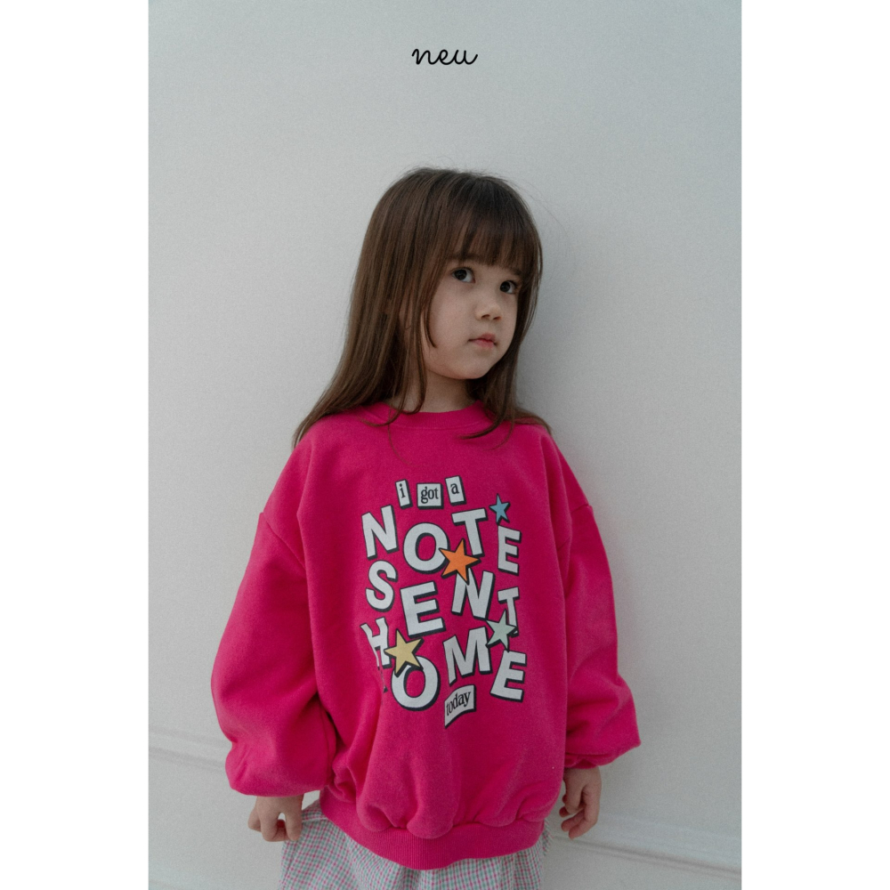 Neu 上衣 노이 알림장맨투맨-細節圖4