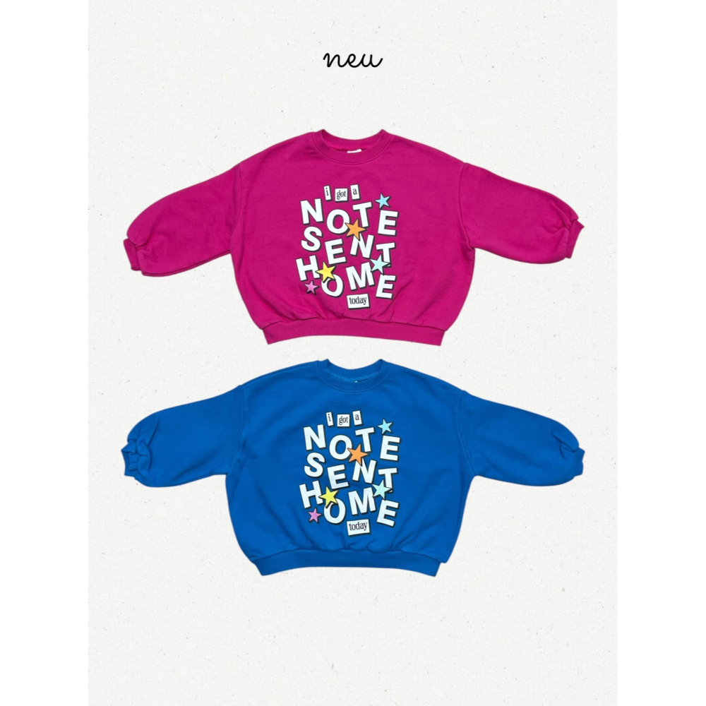 Neu 上衣 노이 알림장맨투맨-細節圖7