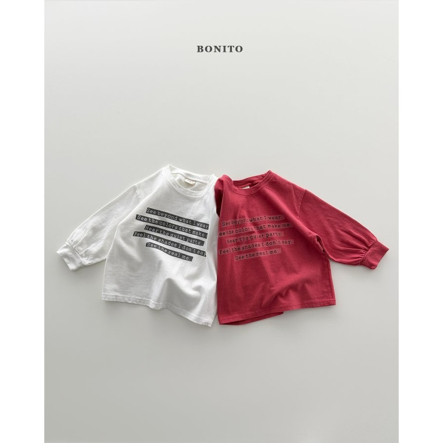 Bonito 上衣 보니토 레터링시보리티-細節圖2