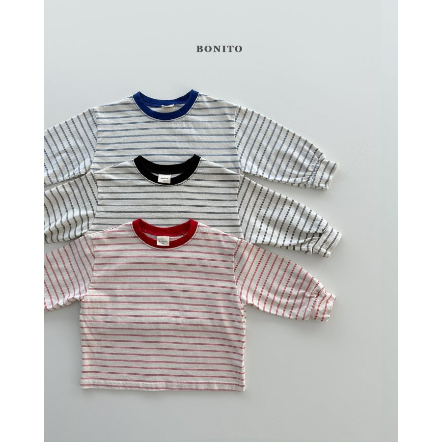 Bonito 上衣 보니토 시보리배색ST티-細節圖2