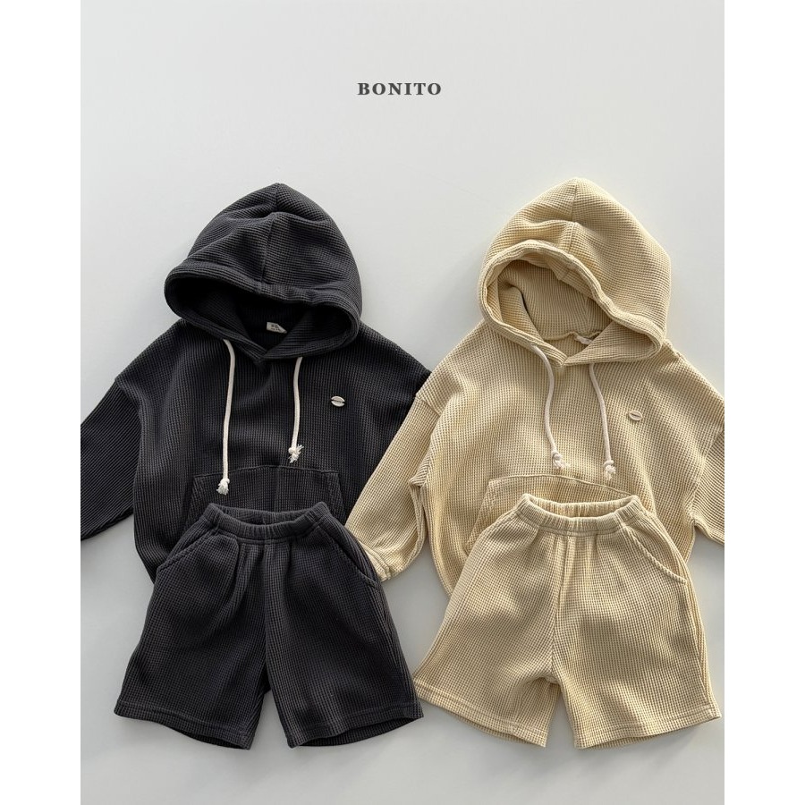 Bonito 上衣 보니토 잔와플후드상하세트-細節圖2