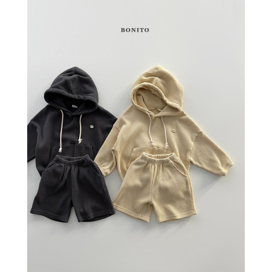 Bonito 上衣 보니토 잔와플후드상하세트-細節圖3