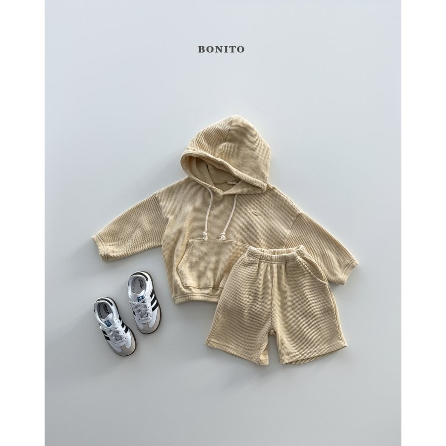 Bonito 上衣 보니토 잔와플후드상하세트-細節圖6