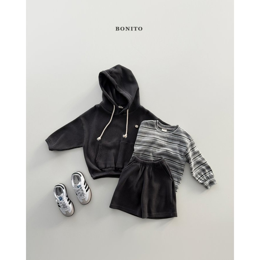 Bonito 上衣 보니토 잔와플후드상하세트-細節圖10