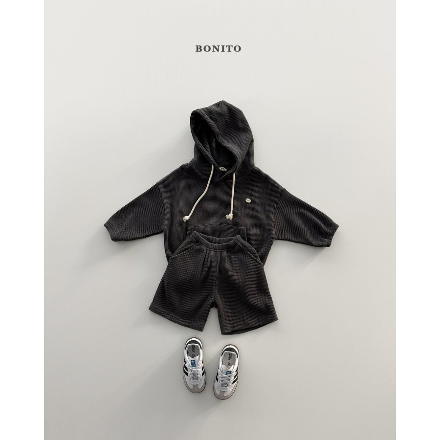 Bonito 上衣 보니토 잔와플후드상하세트-細節圖11