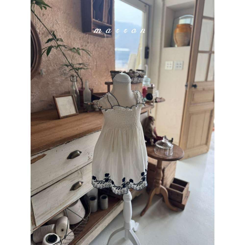 Marron 洋裝 마론 블루로즈드레스-細節圖2