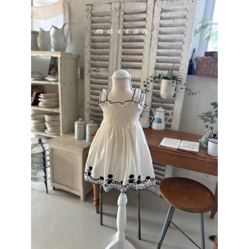 Marron 洋裝 마론 블루로즈드레스-細節圖3