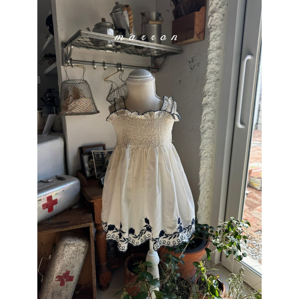 Marron 洋裝 마론 블루로즈드레스-細節圖6