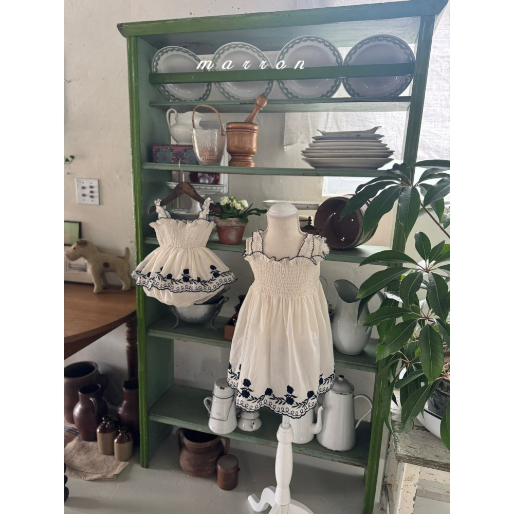 Marron 洋裝 마론 블루로즈드레스-細節圖11