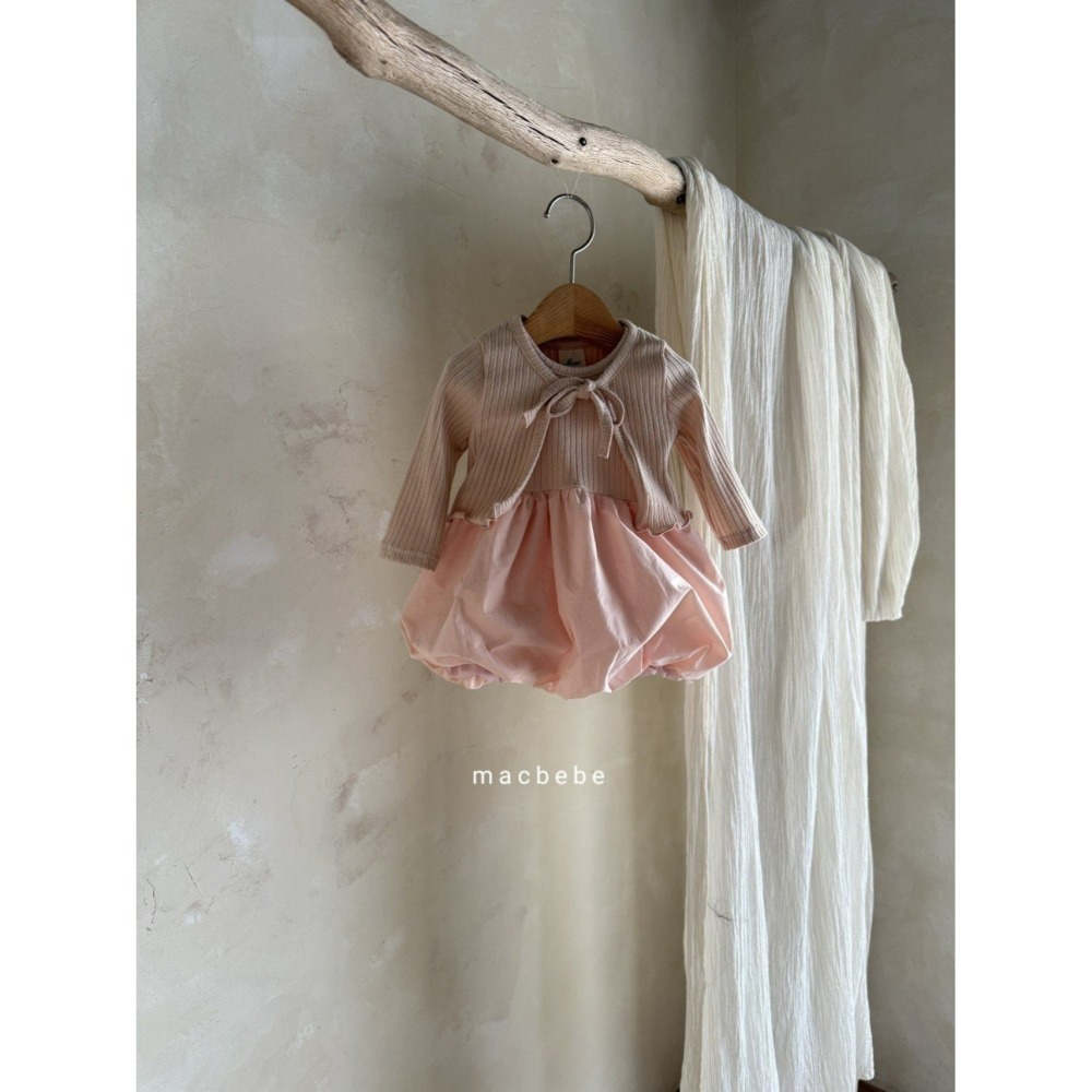 Macbebe 套裝 開襟衫+洋裝 맥베베 골지가디건원피스셋트-細節圖4