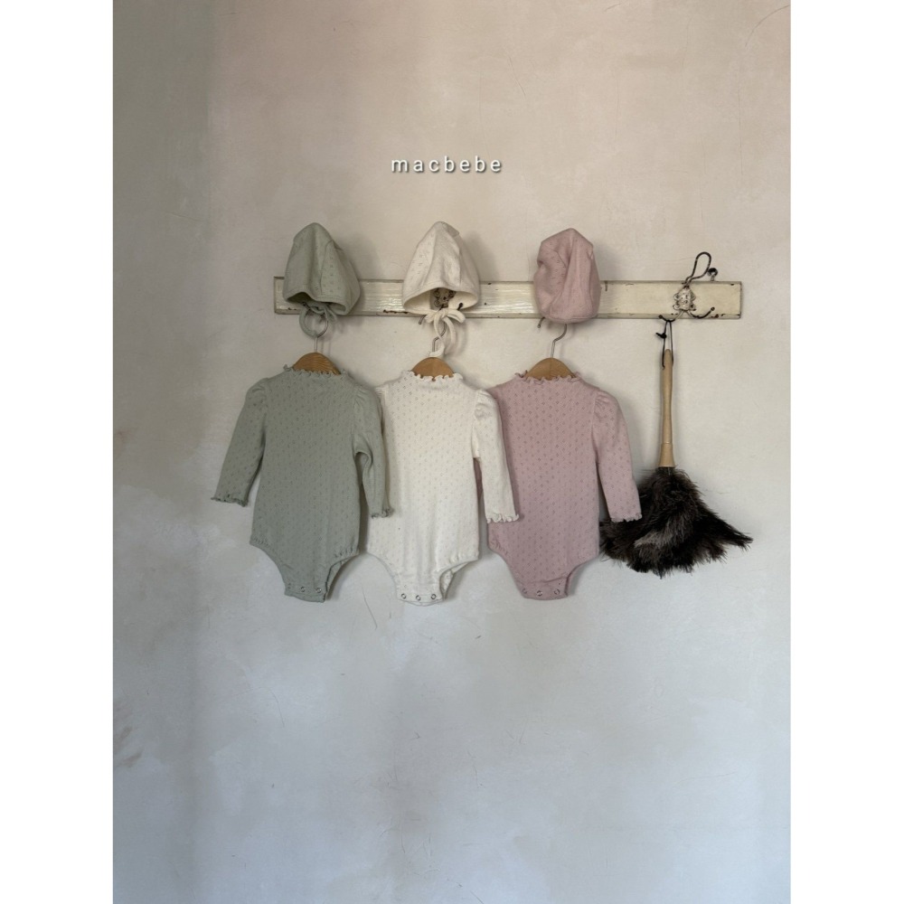 Macbebe 套裝 包屁衣+帽子+襪子 맥베베 아일렛3셋트(보넷+수트+삭스)-細節圖10