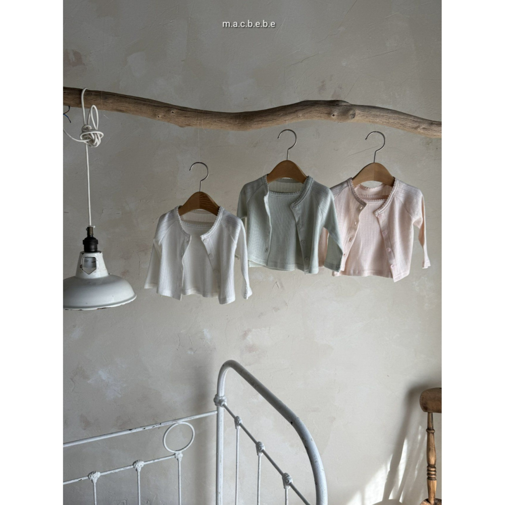 Macbebe 套裝 開襟衫+背心 맥베베 자수가디건나시셋트-細節圖2