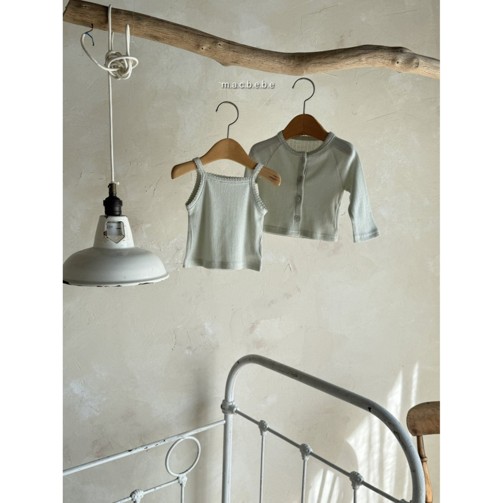 Macbebe 套裝 開襟衫+背心 맥베베 자수가디건나시셋트-細節圖3