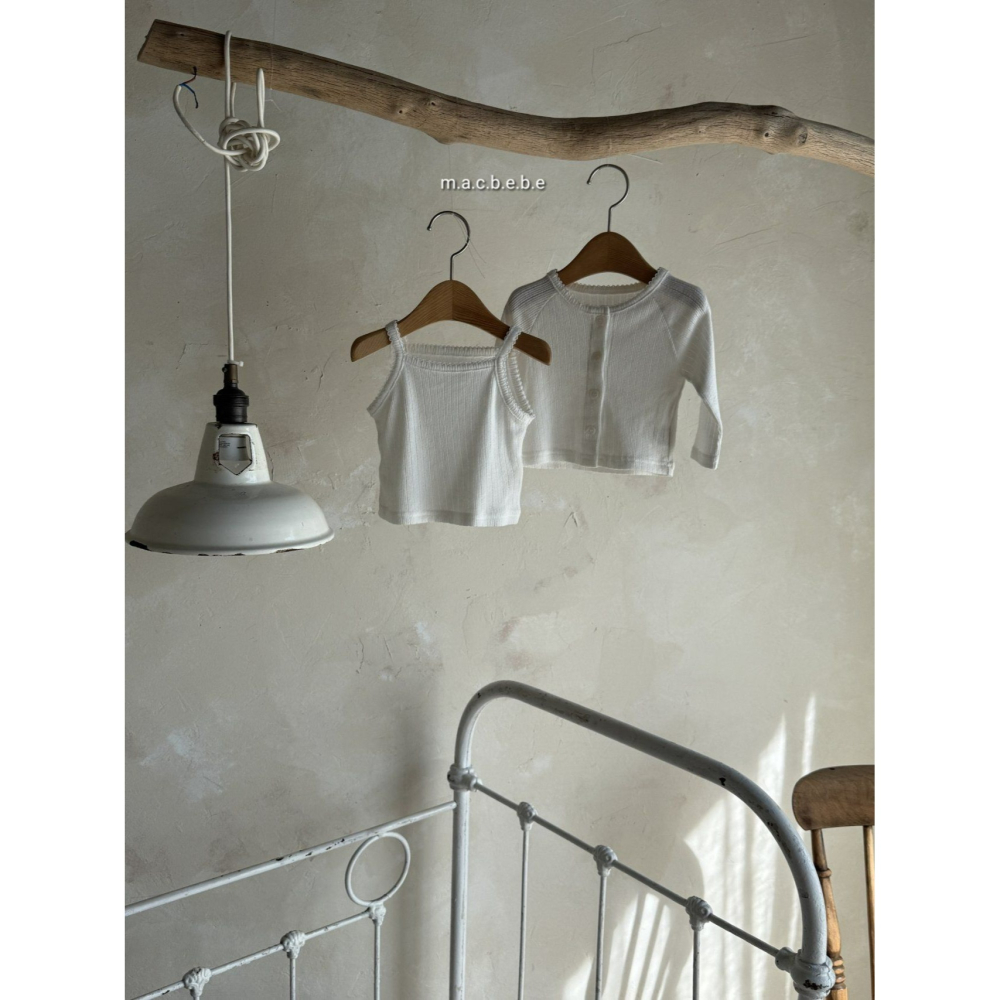 Macbebe 套裝 開襟衫+背心 맥베베 자수가디건나시셋트-細節圖4