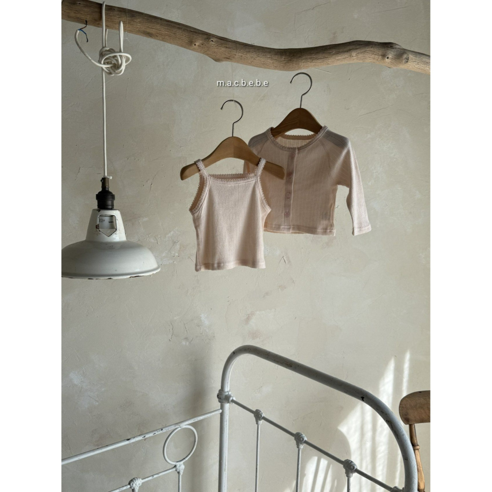 Macbebe 套裝 開襟衫+背心 맥베베 자수가디건나시셋트-細節圖5