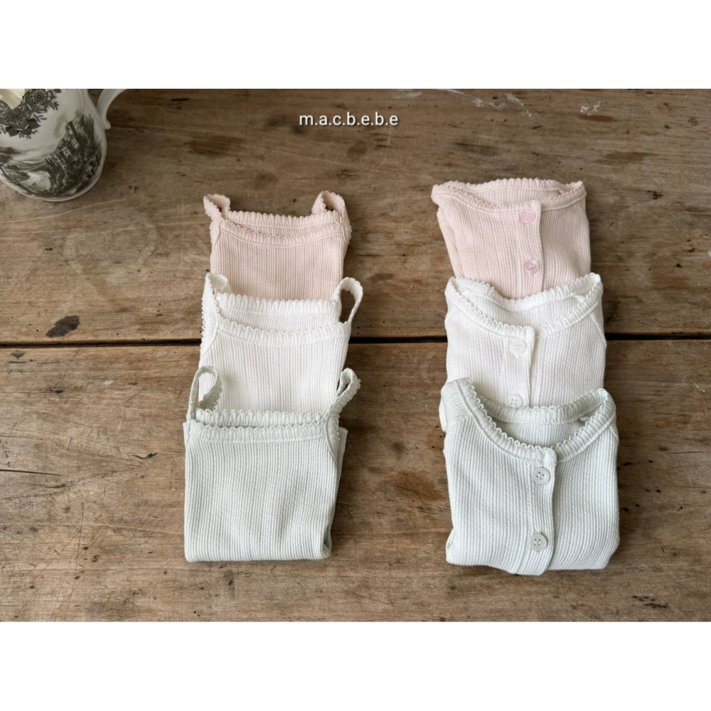 Macbebe 套裝 開襟衫+背心 맥베베 자수가디건나시셋트-細節圖8