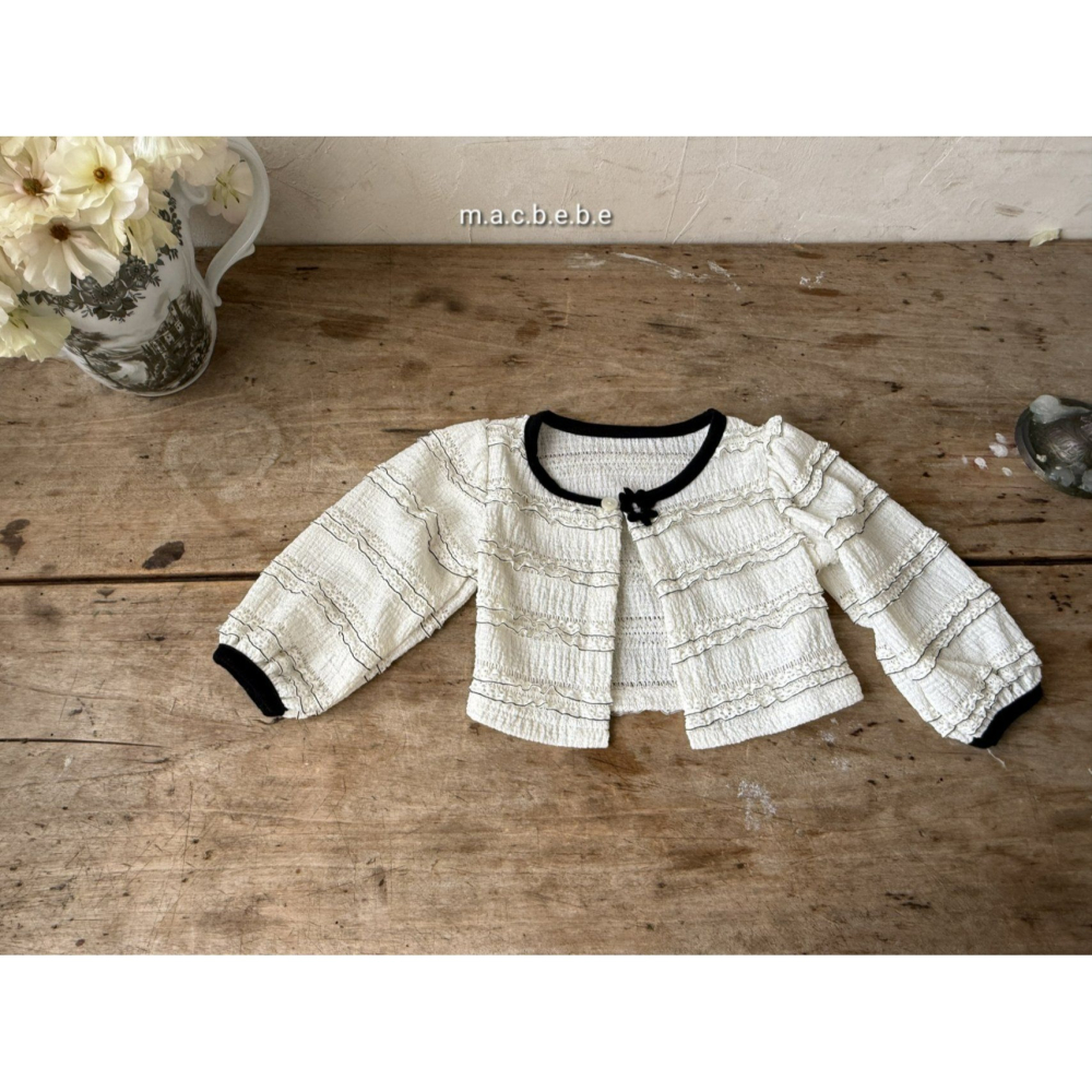 Macbebe 套裝 開襟衫+洋裝 맥베베 자수꽃패치셋트-細節圖8