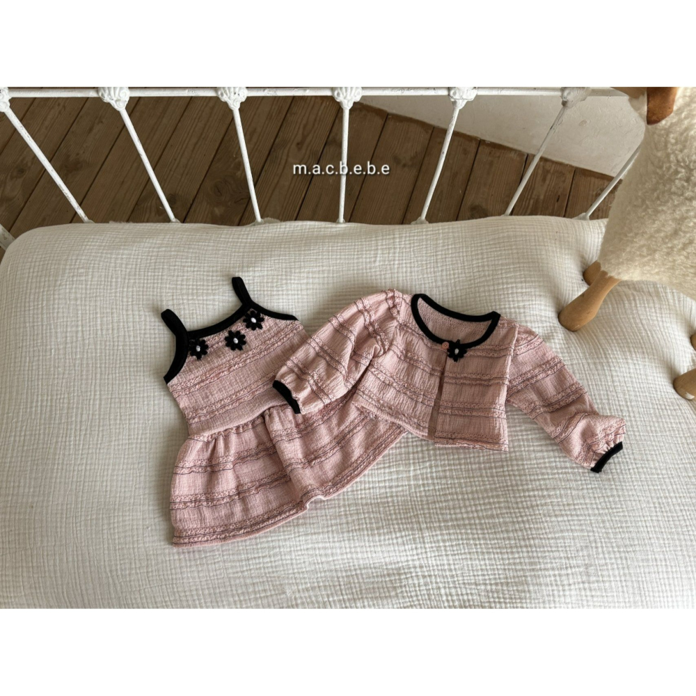 Macbebe 套裝 開襟衫+洋裝 맥베베 자수꽃패치셋트-細節圖10