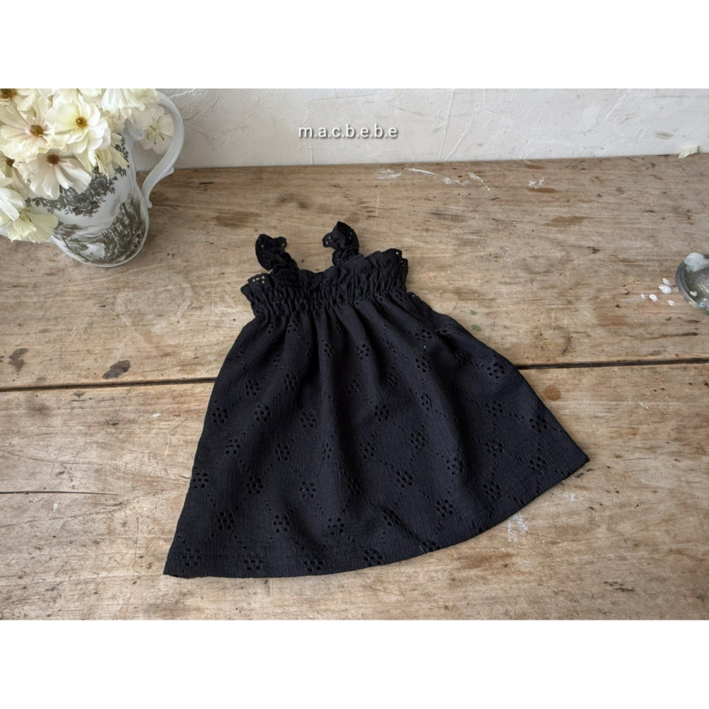 Macbebe 套裝 開襟衫+洋裝 맥베베 펀칭꽃원피스셋트-細節圖6