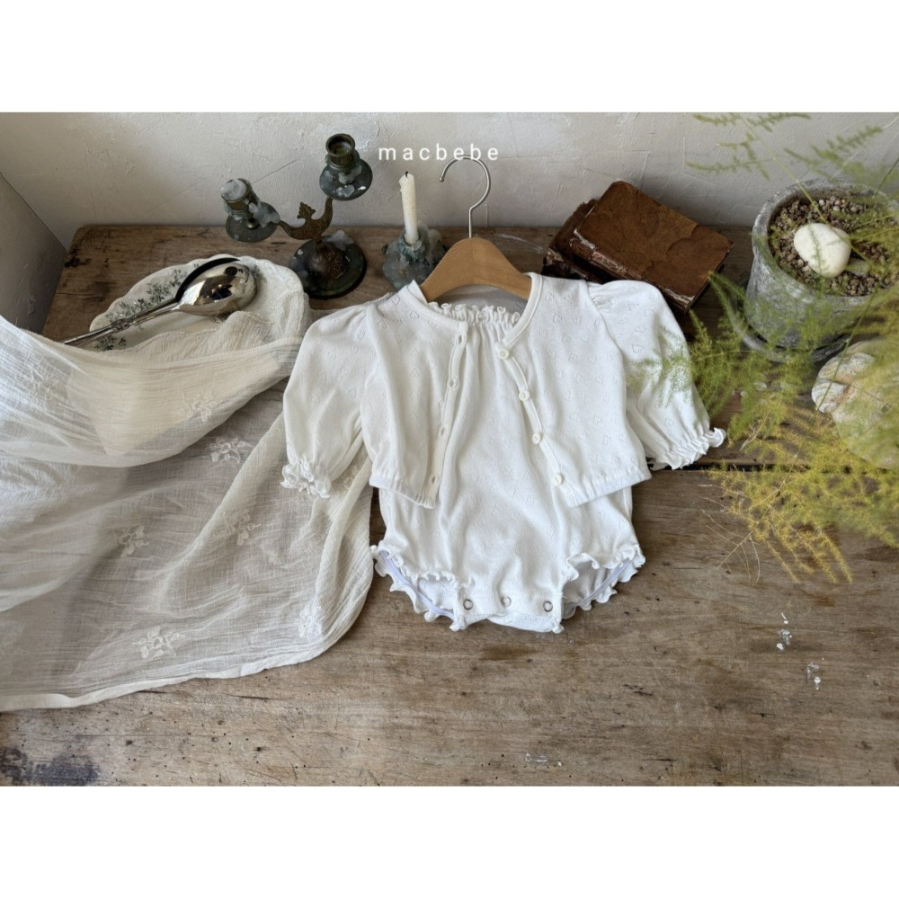 Macbebe 套裝 開襟衫+洋裝 맥베베 하트아일렛가디건셋트-細節圖2