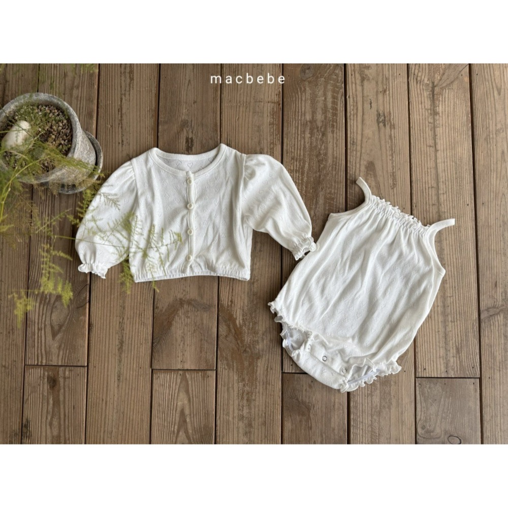 Macbebe 套裝 開襟衫+洋裝 맥베베 하트아일렛가디건셋트-細節圖5