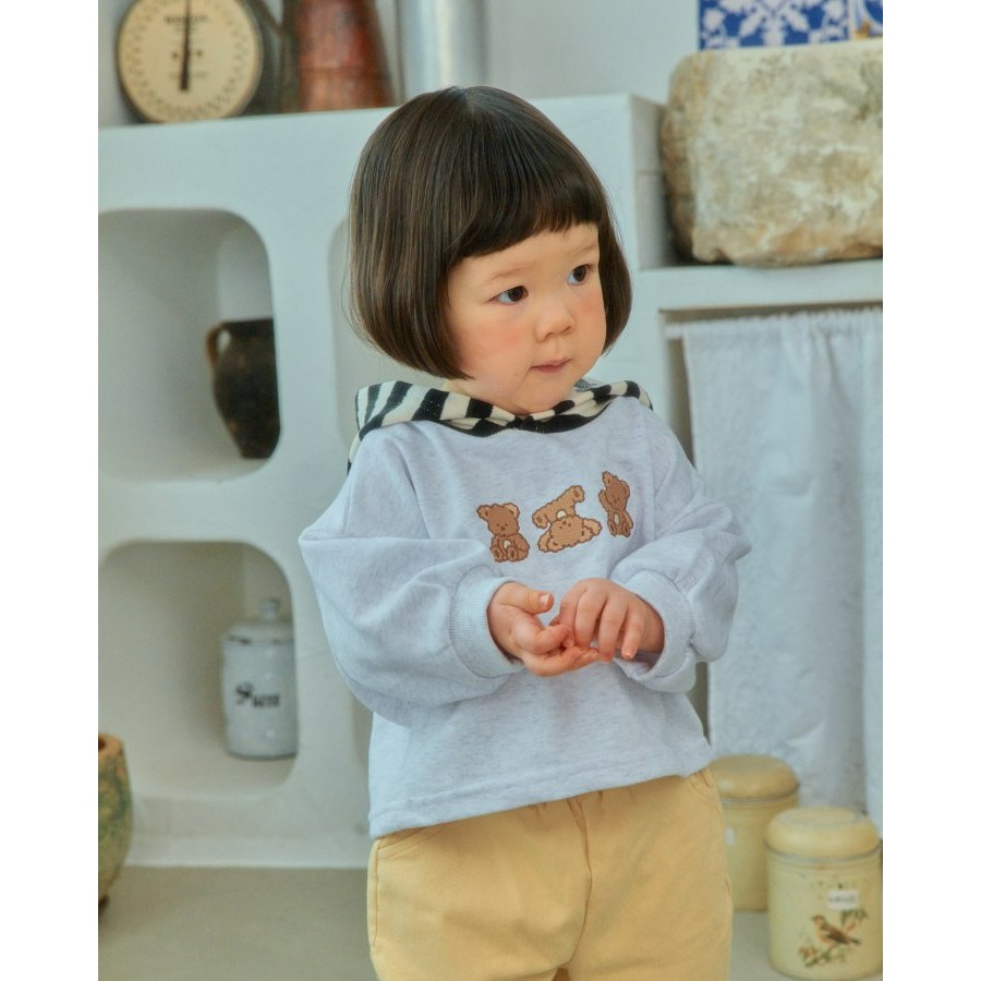 Oottbebe 上衣 오뜨베베 곰세마리후드맨투맨-細節圖5