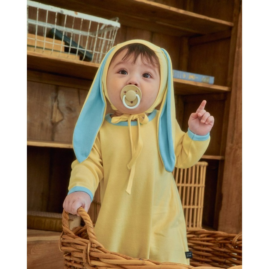 Oottbebe 套裝 包屁衣+帽子 오뜨베베 모달하트전신슈트+토끼보넷세트-細節圖6