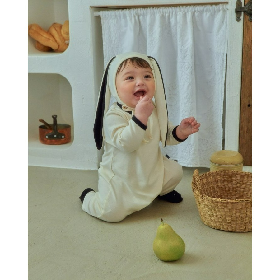 Oottbebe 套裝 包屁衣+帽子 오뜨베베 모달하트전신슈트+토끼보넷세트-細節圖7