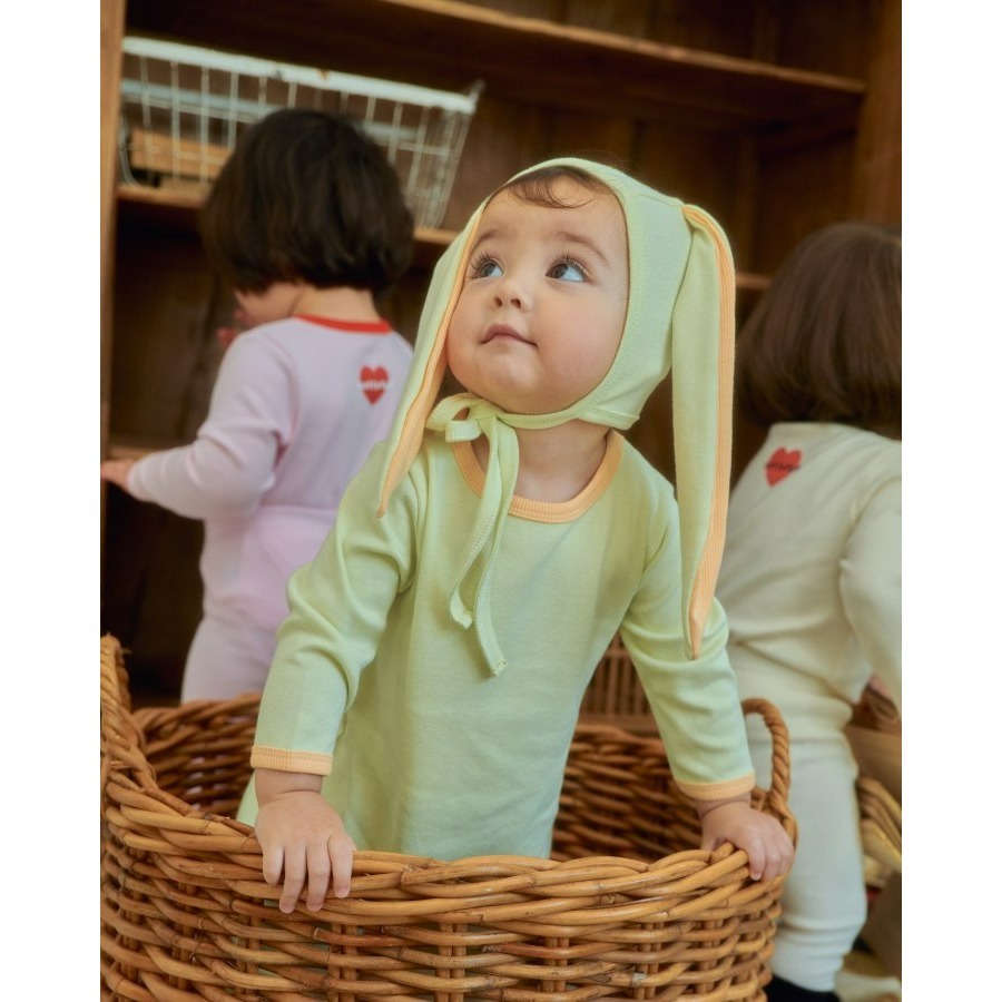 Oottbebe 套裝 包屁衣+帽子 오뜨베베 모달하트전신슈트+토끼보넷세트-細節圖8