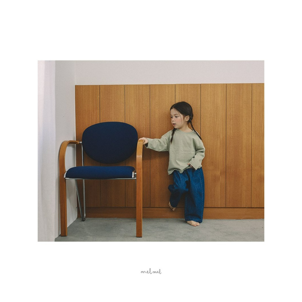 Melmel 褲子 멜멜 루즈핏데님팬츠-細節圖6