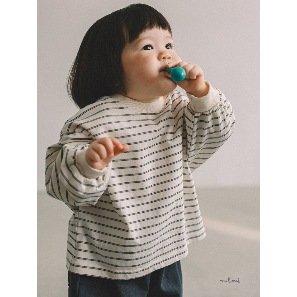 Melmel 上衣 멜멜 립스트라이프티-細節圖3