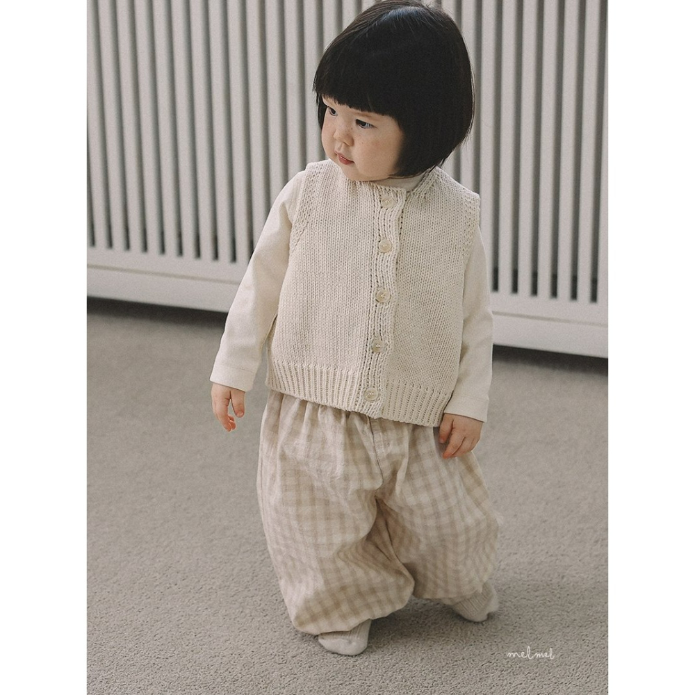 Melmel 屁屁褲 멜멜 체크블루머-細節圖2