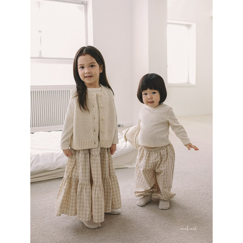 Melmel 屁屁褲 멜멜 체크블루머-細節圖3