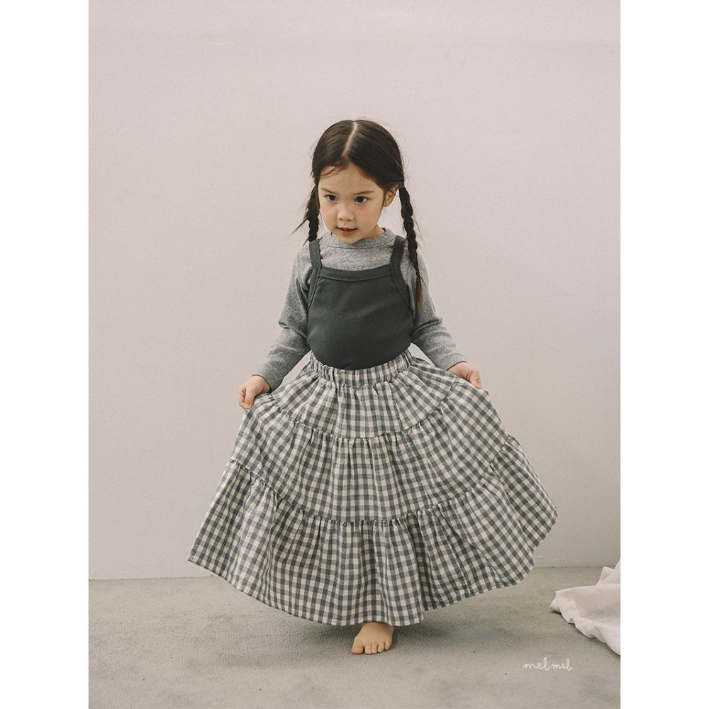 Melmel 裙子 멜멜 티어드롱스커트-細節圖9