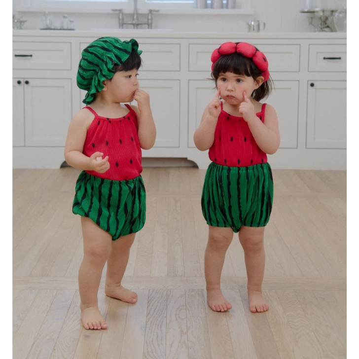 韓國製 西瓜套裝 (背心+屁屁褲) 수박 블루머 셋업 (나시+블루머)-細節圖2