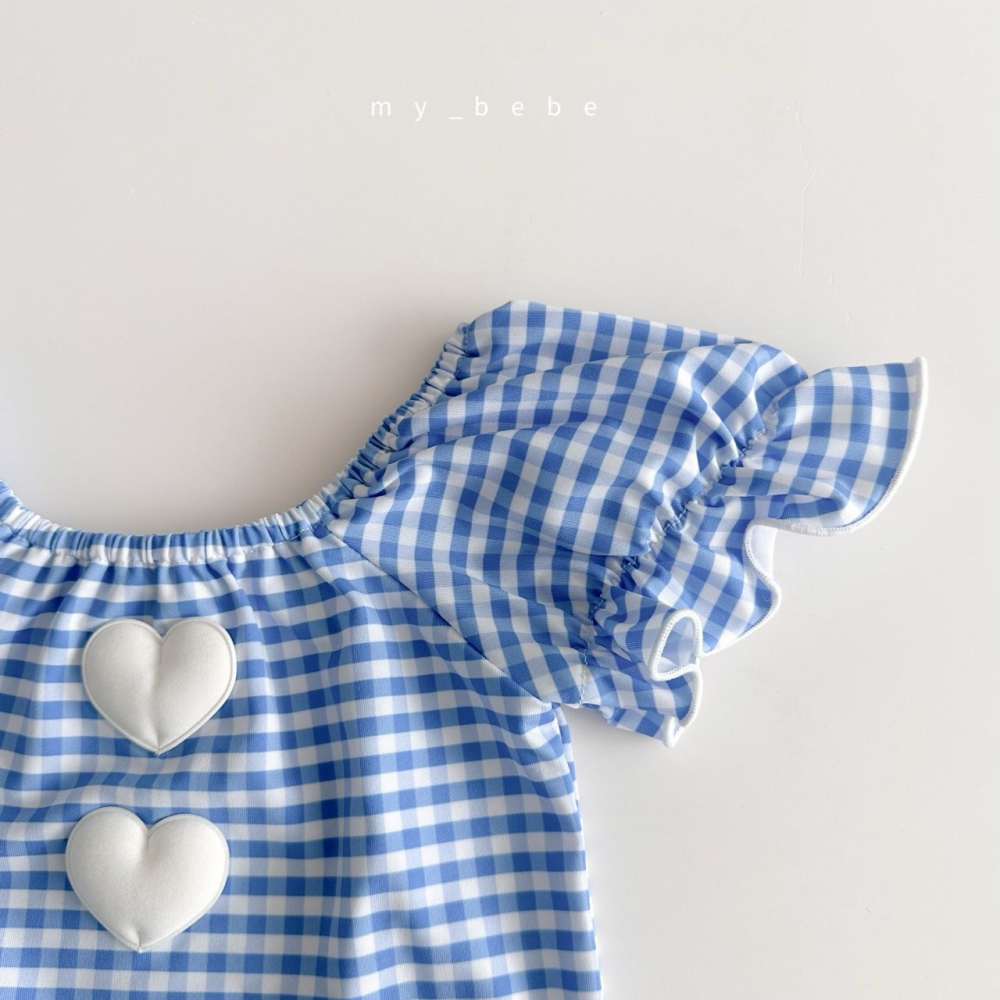 Mybebe 套裝 泳衣+泳帽  마이베베 하트모티브셔링수영복(수영복+모자SET)-細節圖9